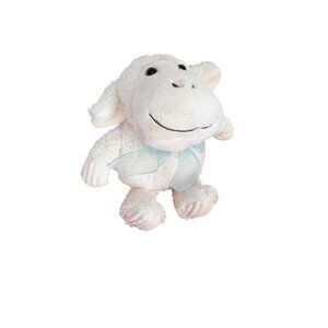 MTY Soft Plush White Lamb Toy With Blue Bow For Ages 3+ Made‎ Of Polyester Fiber